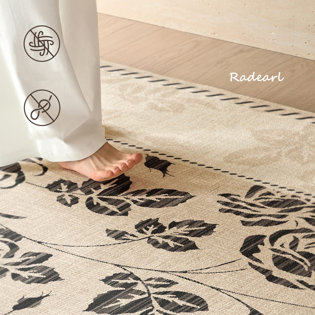 Radearl 고급스러운 빈티지 프렌치 워셔블 러그 양모터치 거실 카페트쿠폰할인 상세 이미지 1