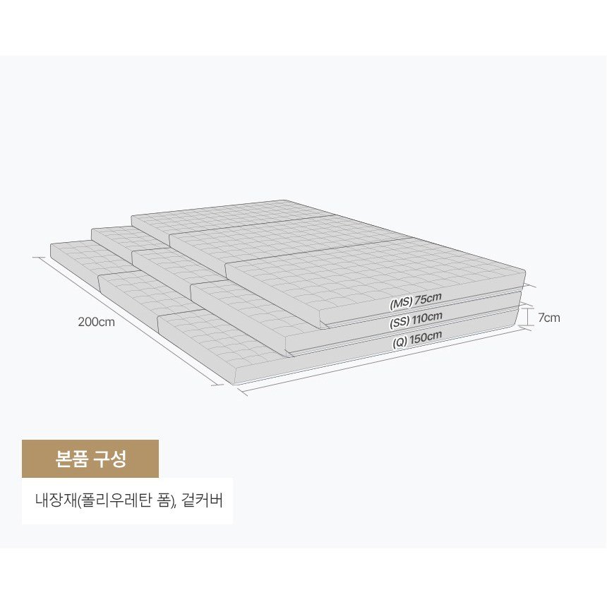 아라홈 탄탄한 3단 접이식 매트리스할인 상세 이미지 2