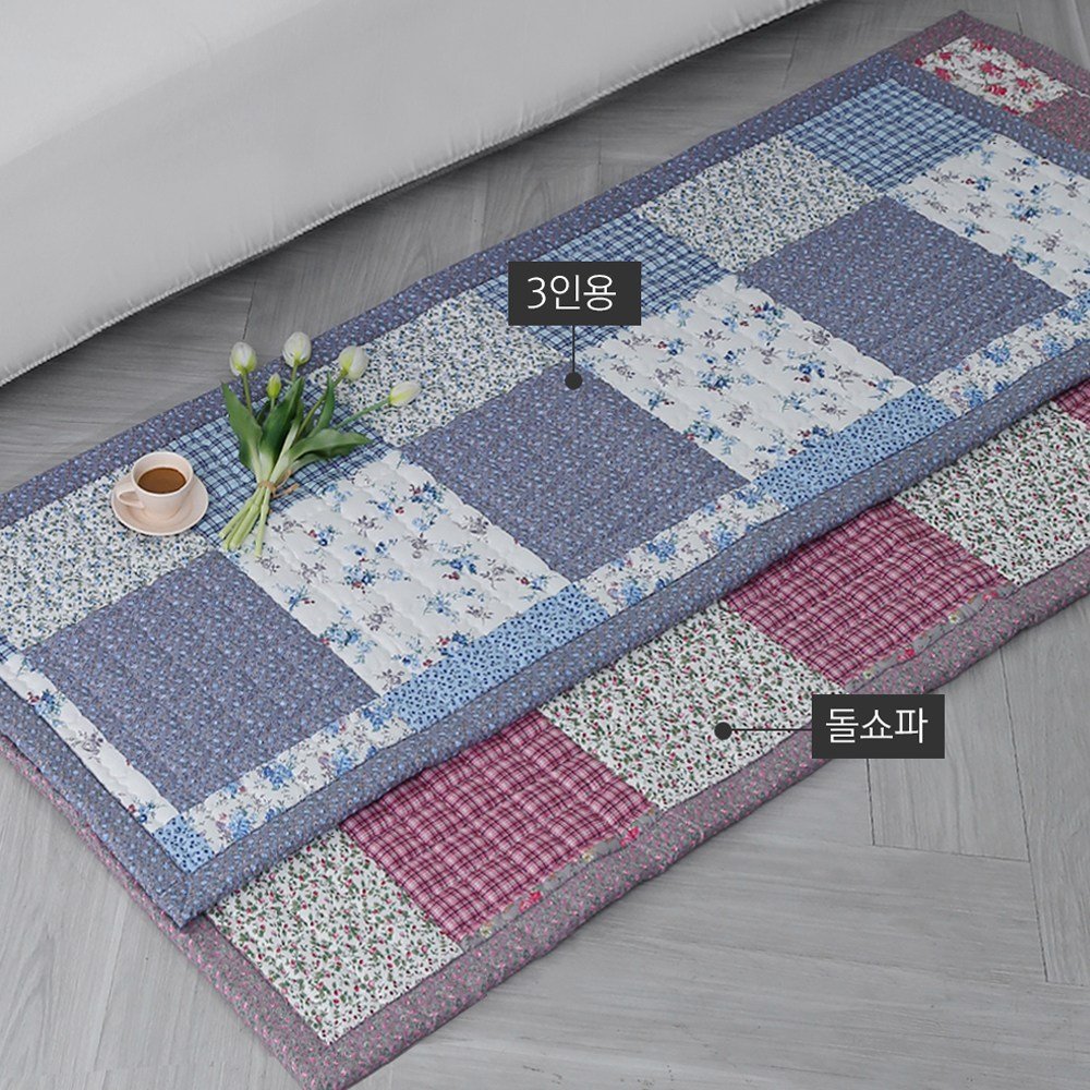 라라 30수 광목순면 소파패드 미끄럼방지 사계절 (돌소파용/ 3인용/ 4인용) 쇼파매트 상세 이미지 1