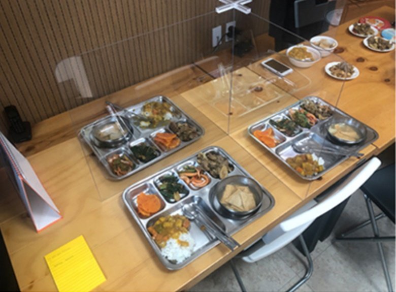 방탄 아크릴 비말 식당 테이블 칸막이 600 x 450 mm, 투명 상세 이미지 2