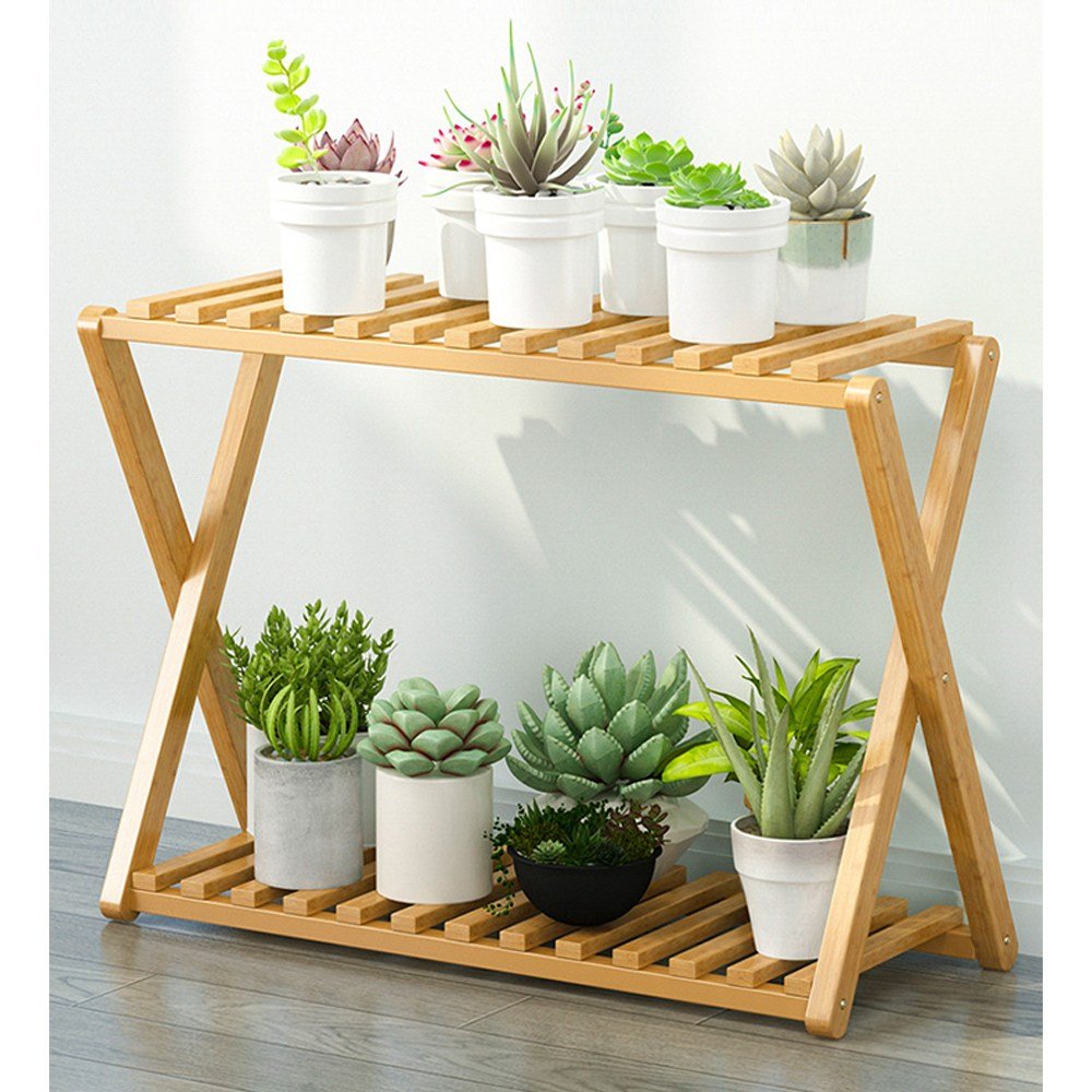 화분선반 받침대 진열대 거치대 정리대 원목다이 2단, 오크(70cm) 상세 이미지 1