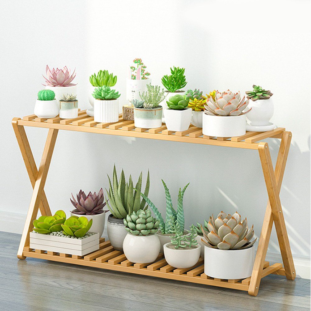 화분선반 받침대 진열대 거치대 정리대 원목다이 2단, 오크(70cm) 상세 이미지 1