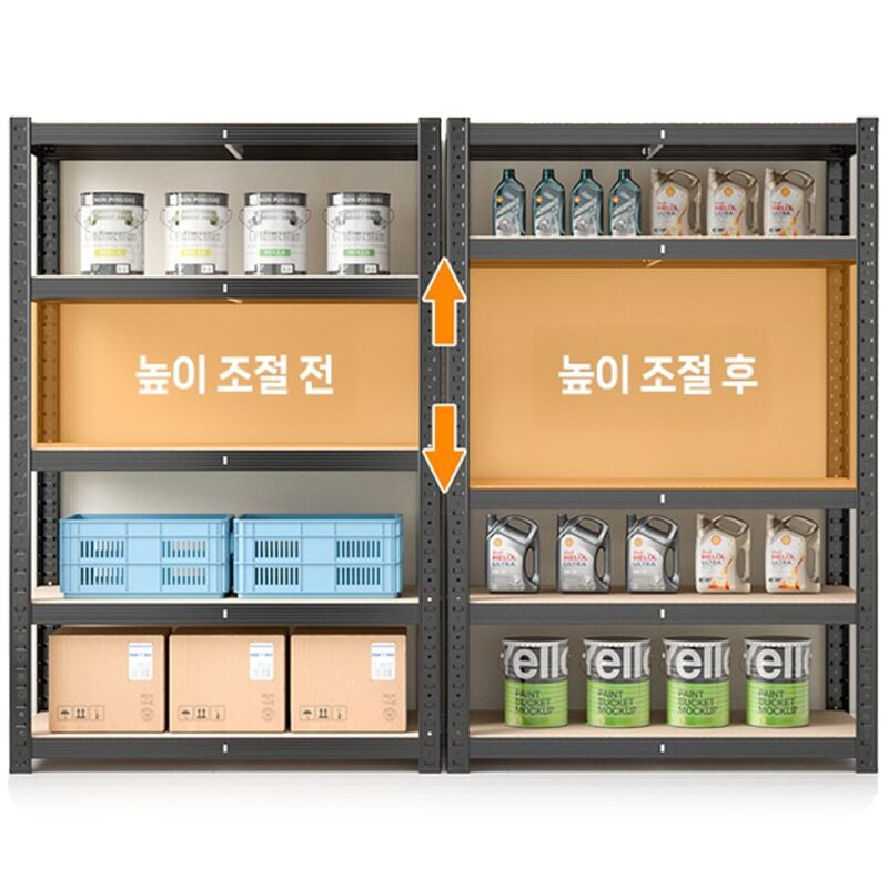 수납선반 앵글선반 선반 책장 다용도선반 무볼트 조립식 베란다 white, 5단, 화이트 상세 이미지 1