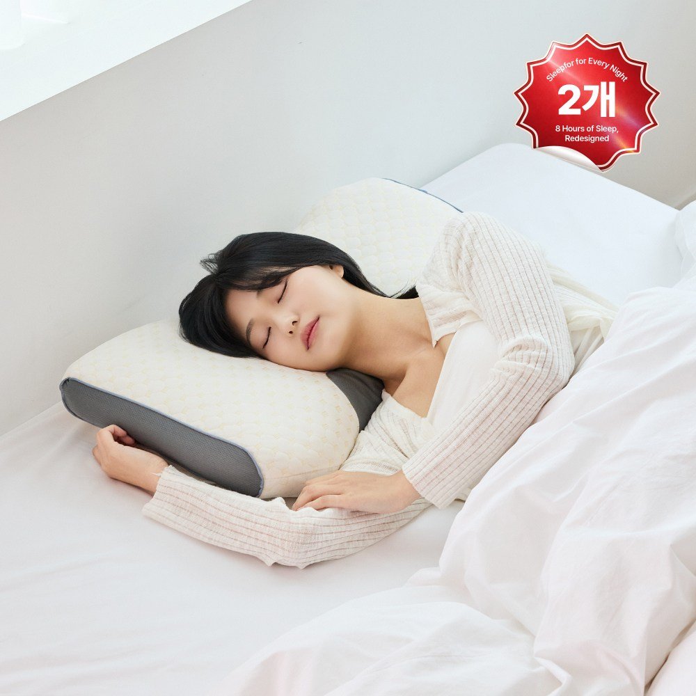 슬립포어 목편한 잠 잘오는 경추 수면 베개 2p, 화이트, 1개 상세 이미지 1