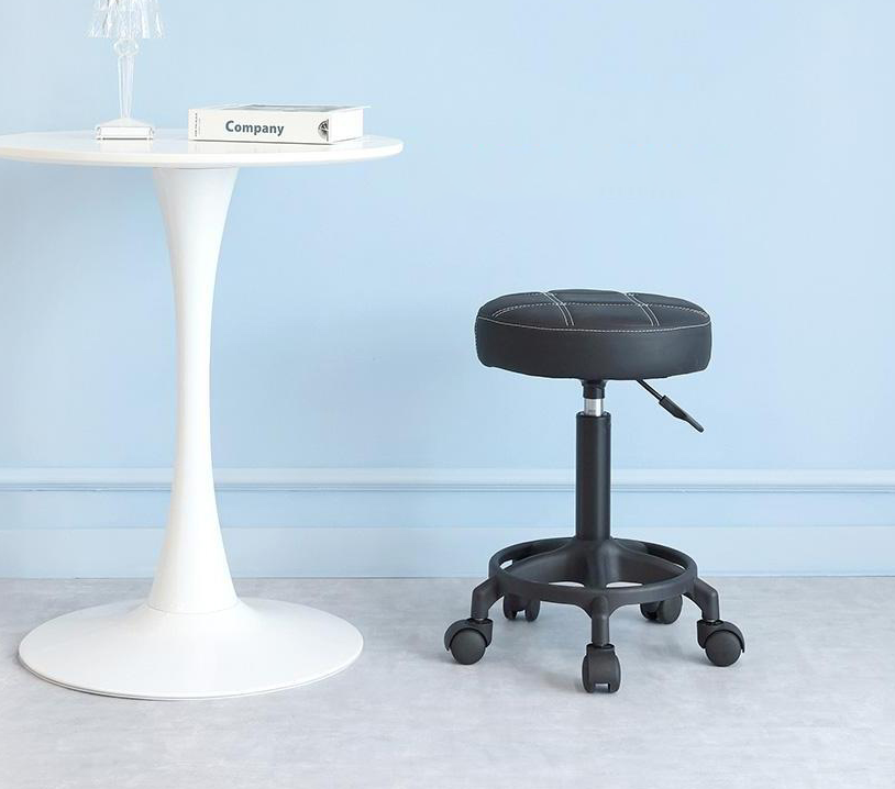 21세기트랜드 330 Chair 높이조절 원형 고정형 작업의자, 블랙 상세 이미지 1