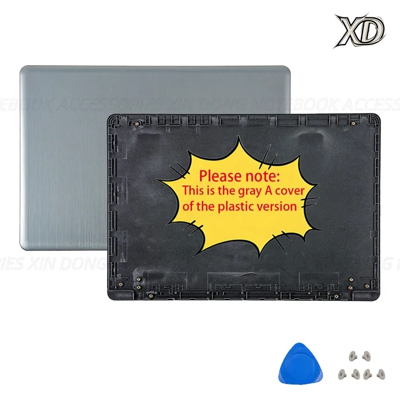 N580 플라스틱 버전 LCD 백 커버/베젤/힌지 교체용 새 하우징 케이스, 01 15.6in, 01 다른, 17 Plastic Gray A Cover 상세 이미지 1
