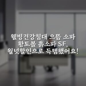 “[웰빙건강침대] 으뜸 소파 황토볼 흙소파 SF, 월넛할인으로 득템했어요!”