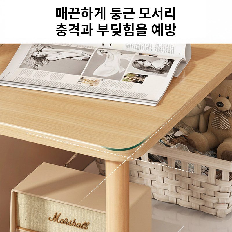 Veralool 2단 침대 거실 소파 사이드 테이블 틈세 수납 선반 진열장 베드 협탁 티테이블 높이53CM, 원목60*40*53cm할인 상세 이미지 2