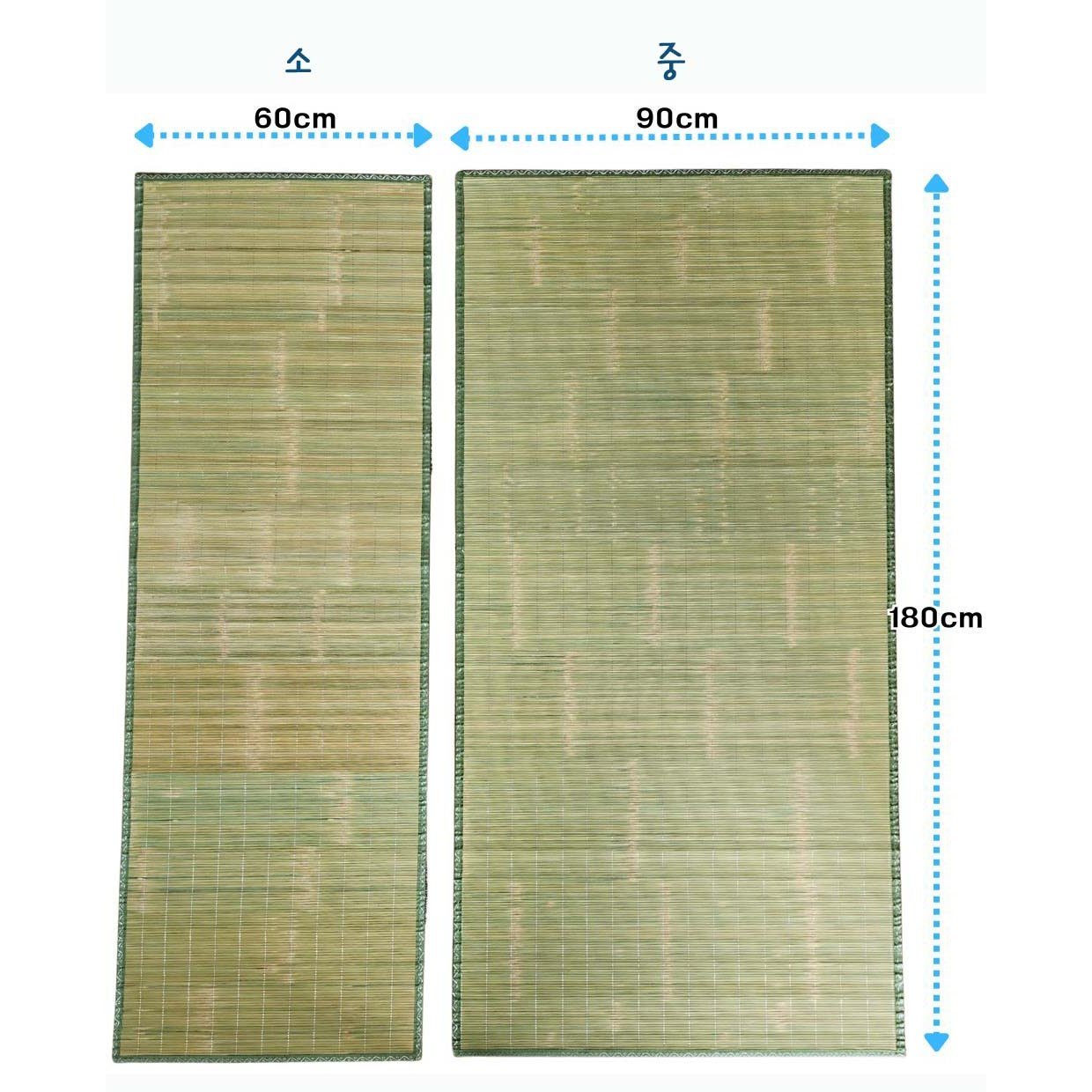 대나무 돗자리 2종 택1 / 60x180cm 90x180cm 여름 냉방 청대 매트 거실 마루 병원 침대 통풍 쿨시트 어르신 선물, 소(60x180cm) 상세 이미지 2