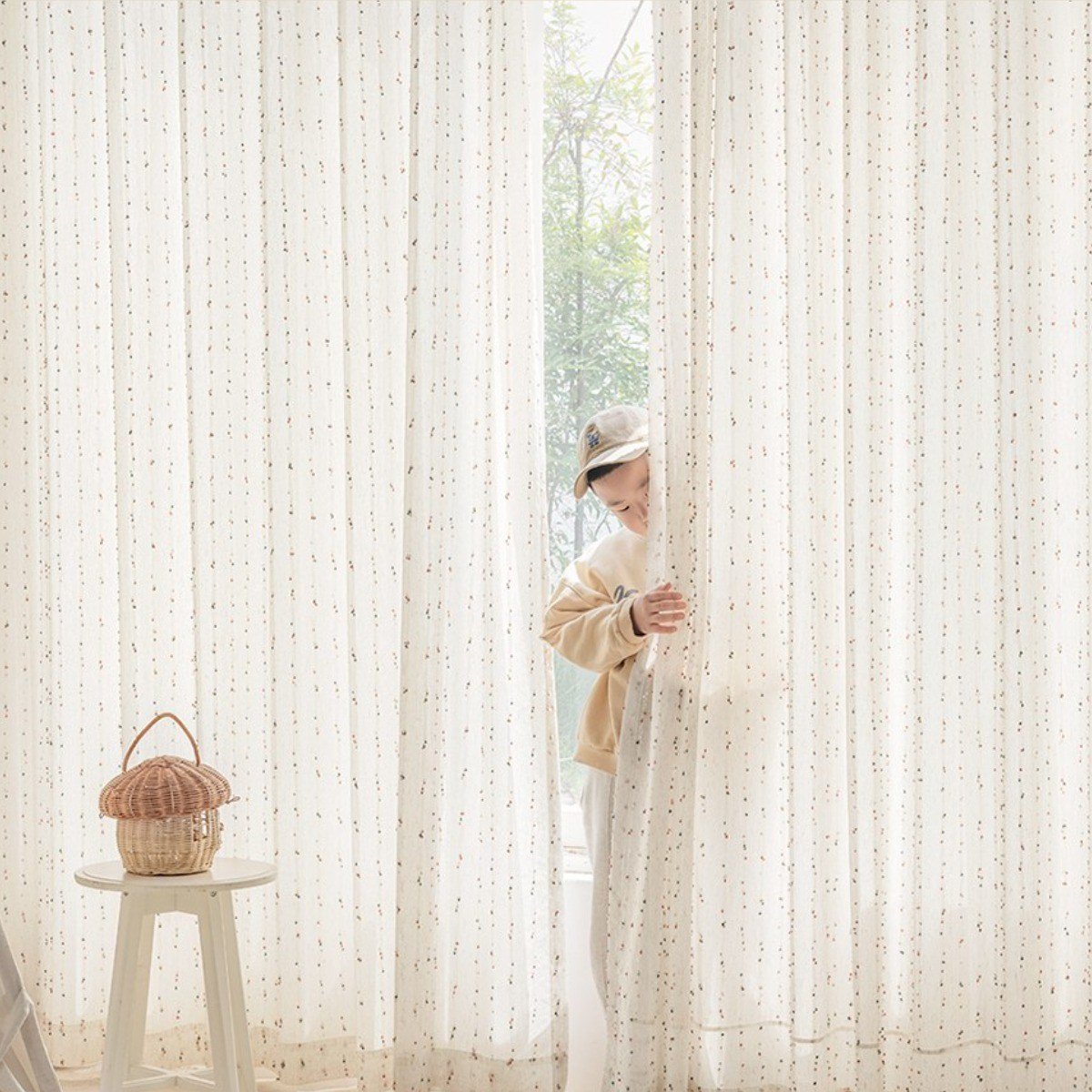MaMaison 린넨 자수 커튼 CUMV42-140 상세 이미지 1