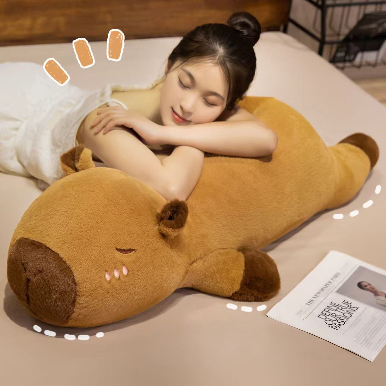 카카보라 롱쿠션 카피바라 바디필로우 인형 긴 베개할인 상세 이미지 1